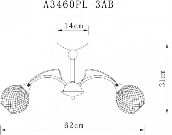 Люстра на штанге ARTE Lamp A3461PL-3AB