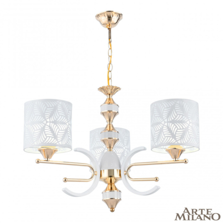 Подвесная люстра Arte Milano 302097/3 Wh/Gd