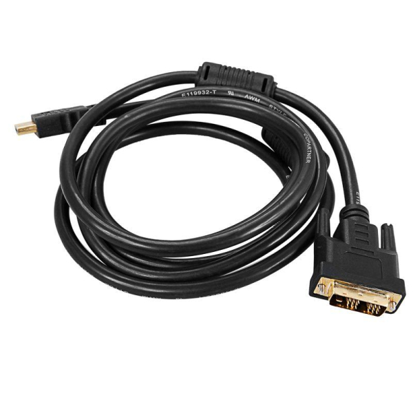 Шнур HDMI - DVI-D gold 2м с фильтрами Rexant 17-6304