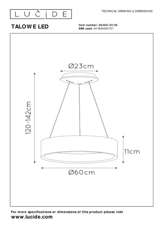 Подвесной светильник LUCIDE 46400/42/30