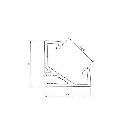 Профиль угловой алюминиевый 1717-2 2м Rexant 146-232