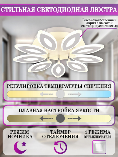 Накладная люстра Natali Kovaltseva HIGH-TECH LED LAMPS 82043