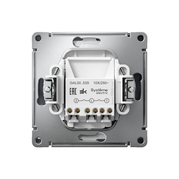 Выключатель 2-кл. ArtGallery (сх. 5а) 10AX с подсветкой быстрозажим. клем. механизм грифель SE GAL000753S