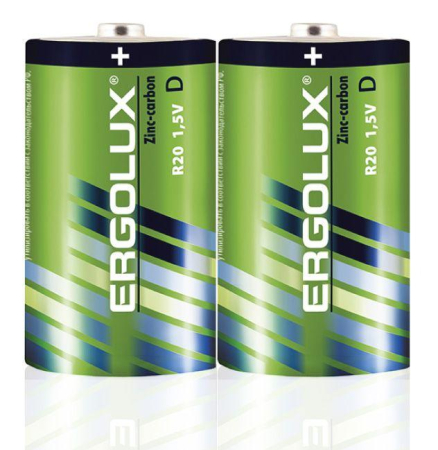 Элемент питания солевой D/R20 1.5В SR2 (уп.2шт) Ergolux 12442