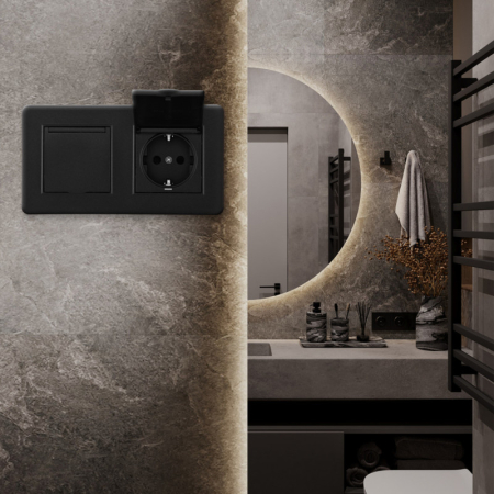 Розетка Arte Milano SET16-2-41-1x2 black