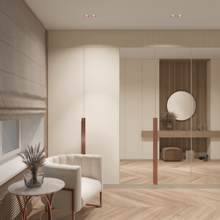 QUASAR 80 DUO COPPER Встраиваемый потолочный гипсовый светильник