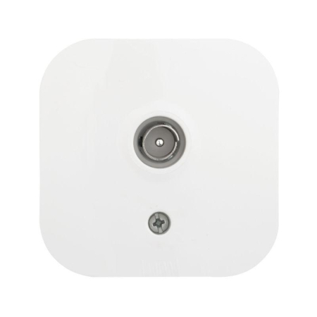 Розетка телевизионная TV 1-м ОП Quteo IP20 с топологией "звезда" бел. IEK 782215