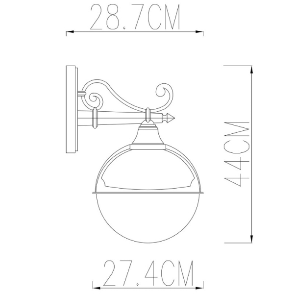 Светильник настенный ARTE Lamp A1492AL-1BK