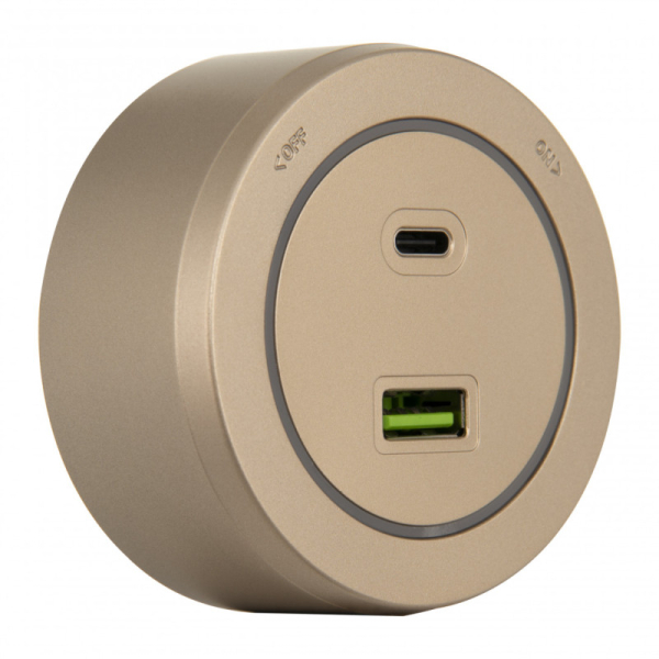 Трековая система розеток Arte Milano 399731TS/USB-Type-C Gold