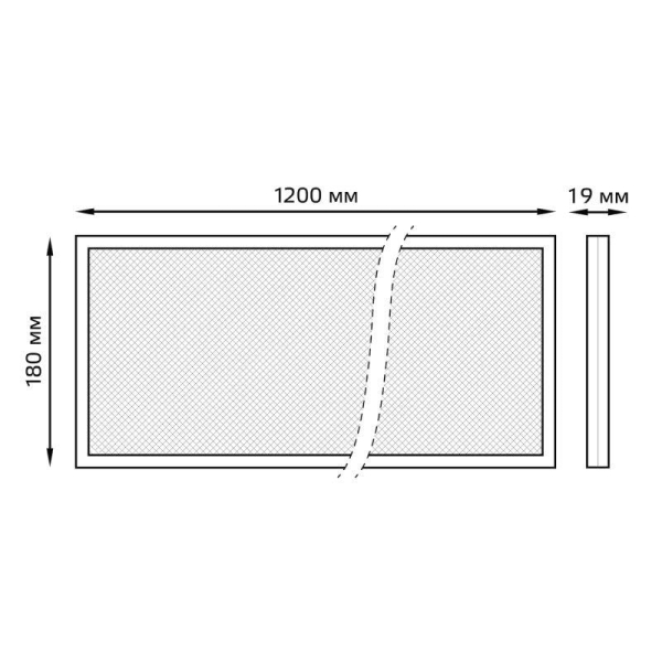 Светильник светодиодный Офис 36Вт 6500К IP20 3200лм 1200х180х19мм ДВО офисный рассеив. призма GAUSS 860125336