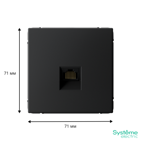 Розетка компьютерная ArtGallery RJ45 кат.5E механизм карбон SE GAL001083