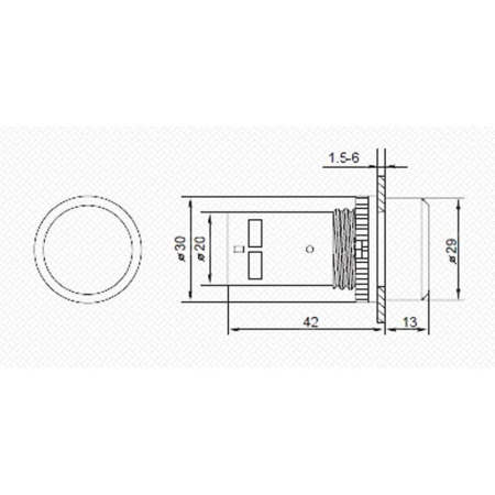 Кнопка EB22 возвратная красн. NO+NC 300В Rexant 36-5530