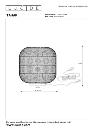 Настольная лампа LUCIDE 78584/25/30