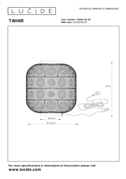 Настольная лампа LUCIDE 78584/25/30