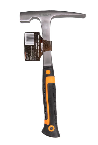 Молоток каменщика 600г двухкомпонентн. рукоятка; цельнометал. Вихрь 73/6/8/10