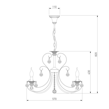 Подвесная люстра Eurosvet 3305/5 латунь/прозрачный хрусталь