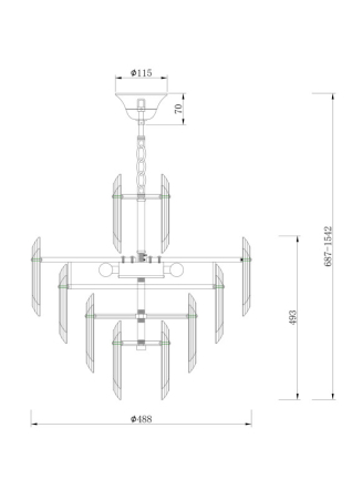 Каскадная люстра Maytoni DIA200PL-06G