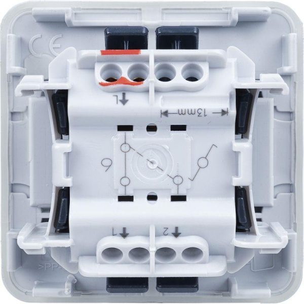 Переключатель проходной 1-кл. 1п СП Plexo 10А IP55 10AX механизм бел. Leg 069611