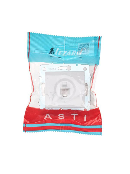 Розетка компьютерная 1-м СП ASTI IP20 RJ45 механизм Cat 5e бел. LEZARD 7081-0288-139