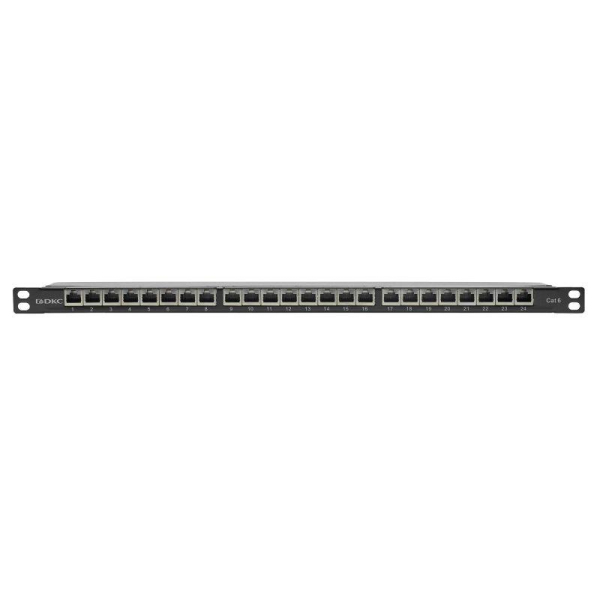 Патч-панель 19дюйм 0.5 U CAT6 24 порта RJ45 экранир. DKC RN6PPF2405