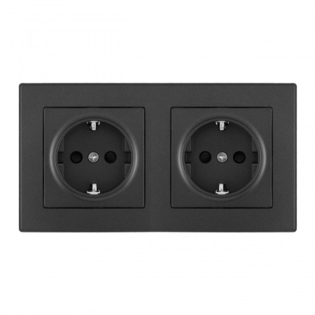 Розетка Arte Milano SET06-2-40-1x2 black