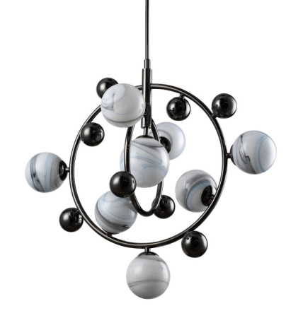 Подвесная люстра Crystal Lux SALVADORE SP8V BLACK CHROMIUM