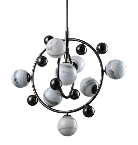 Подвесная люстра Crystal Lux SALVADORE SP8V BLACK CHROMIUM