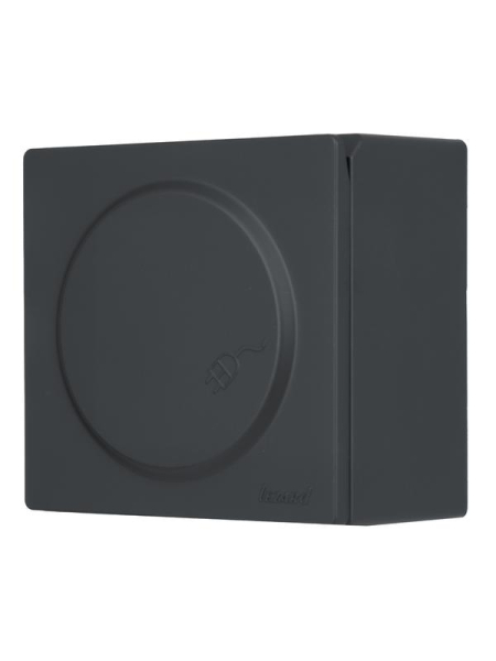 Розетка 1-м ОП LETO с заземл. с крышкой LETO ПБТ графит LEZARD 752-3400-123B