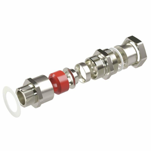 Ввод кабельный взрывозащ. универс. КАЕС для бронир. и небронир. кабеля М20х1.5 d5.8-12мм присоединит. резьба М20х1.5 IP66/68 никелир. латунь DKC KAEC2MHK