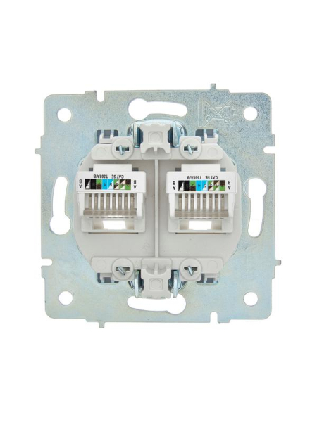 Розетка компьютерная 2-м СП ASTI IP20 RJ45 механизм бел. LEZARD 7081-0288-141