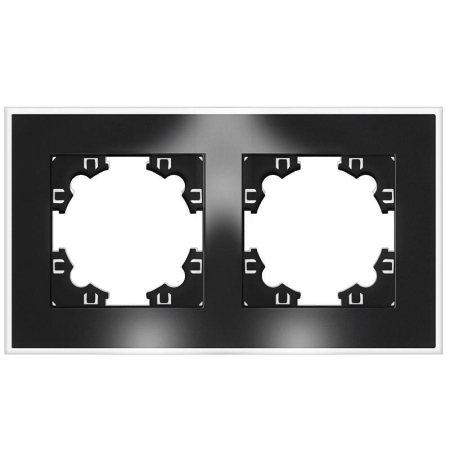 Рамка 2-м Афина стеклянная графит UNIVersal 2255