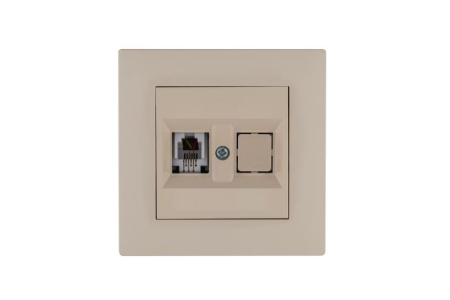Розетка компьютерная CAT 5+гнездо Karea RIZZ крем Makel 88010035