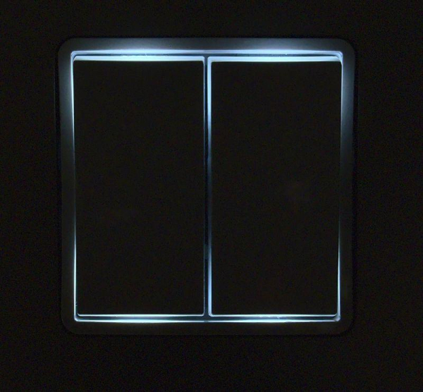 Переключатель модульный 2-кл. Inspiria 250В 10AX с подсветкой 1алюм. IEK 673667