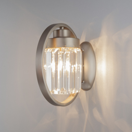 Бра Eurosvet 10128/1 сатин-никель/прозрачный хрусталь Strotskis