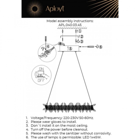 Подвесная люстра APLOYT APL.040.03.45