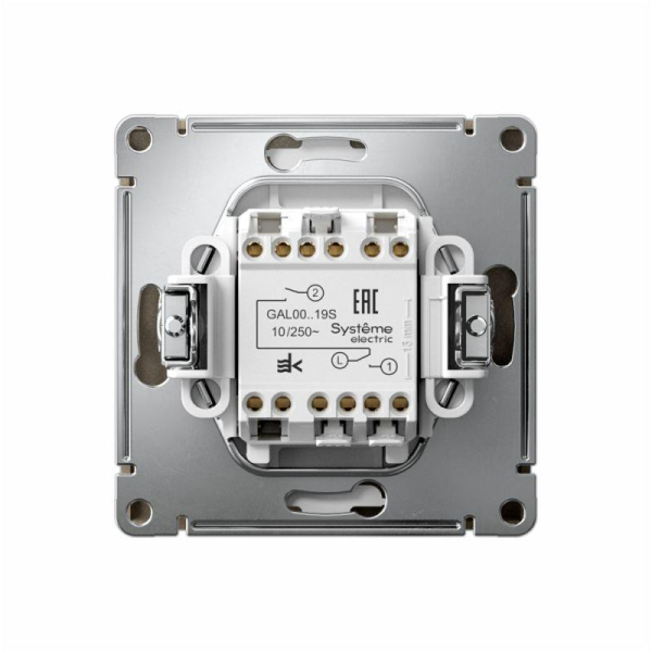 Выключатель для жалюзи 2-кл. ArtGallery 2х (сх. 4) 10А быстрозажим. клем. механизм шампань SE GAL000519S