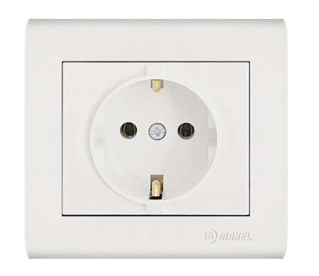 Розетка Manolya с заземл. бел. Makel 41001028
