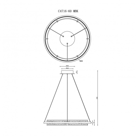 Подвесной светильник iLedex C4716-60 MBK