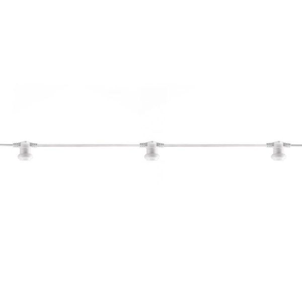 Гирлянда Белт-Лайт 2 жилы, 50м, шаг 40см, 125 патронов E27, IP65, белый круглый провод ПВХ NEON-NIGHT