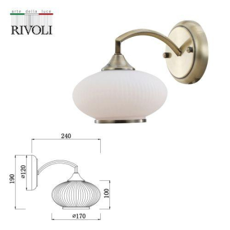 Бра Avarice 2077-401 настенный 1хЕ27 60Вт классика Rivoli Б0055607