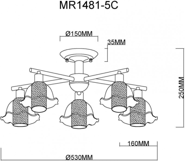 Люстра на штанге MyFar MR1481-5C