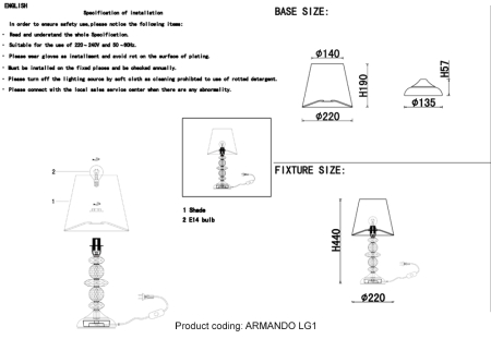 Crystal Lux Настольная лампа Crystal Lux ARMANDO LG1 GOLD