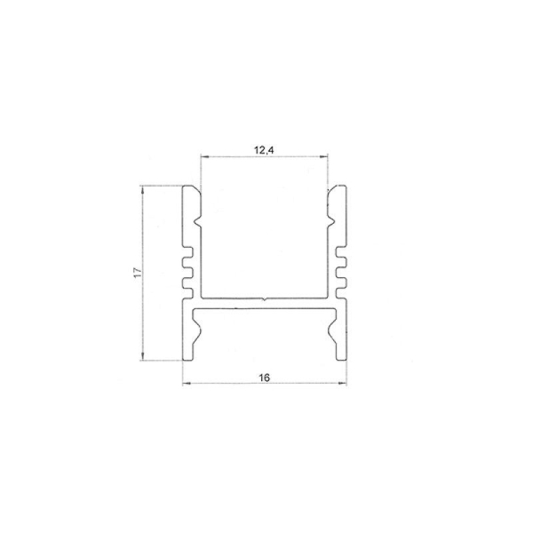 Профиль накладной алюминиевый 1617-S-2 2м Rexant 146-203