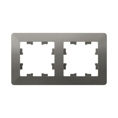 Рамка 2-м AtlasDesign Air сталь/дым. черн. SE ATN220902