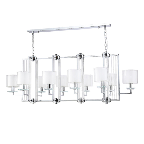 Подвесная люстра Crystal Lux NICOLAS SP10 L1300 NICKEL/WHITE