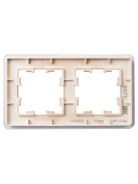 Рамка 2-м BRITE РУ-2-2-Бр стекло дым. RE IEK BR-M22-G-41-K97