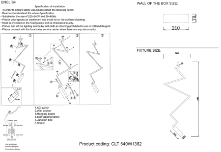 Crystal Lux Бра Crystal Lux CLT 540W1382 BL