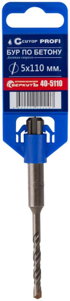 Бур по бетону Profi двойн. резьба SDS-Plus 5х110мм Cutop 40-5110