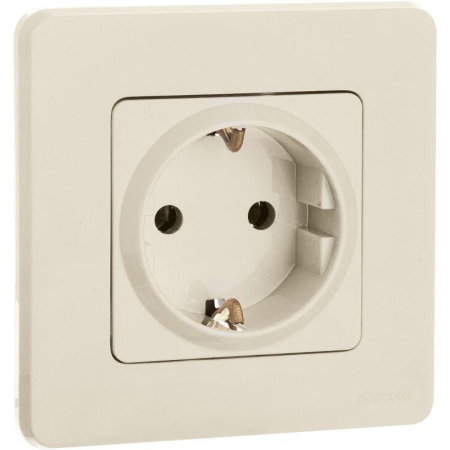 Розетка 1-м СП Inspiria 16А IP20 250В 2P+E защ. шторки немецк. стандарт механизм сл. кость Leg 673731