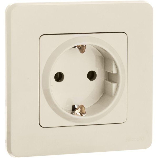 Розетка 1-м СП Inspiria 16А IP20 250В 2P+E защ. шторки немецк. стандарт механизм сл. кость Leg 673731